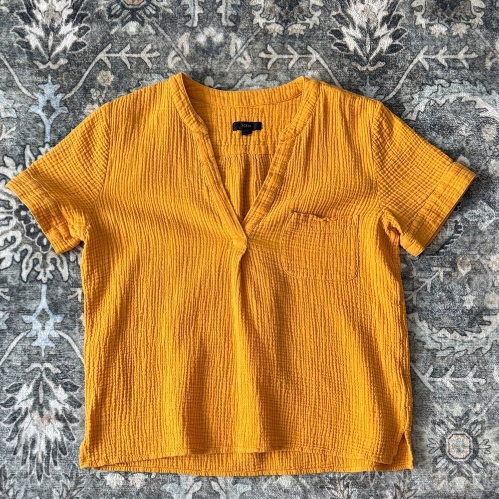 J. Crew V-Neck Double Gauze Popover